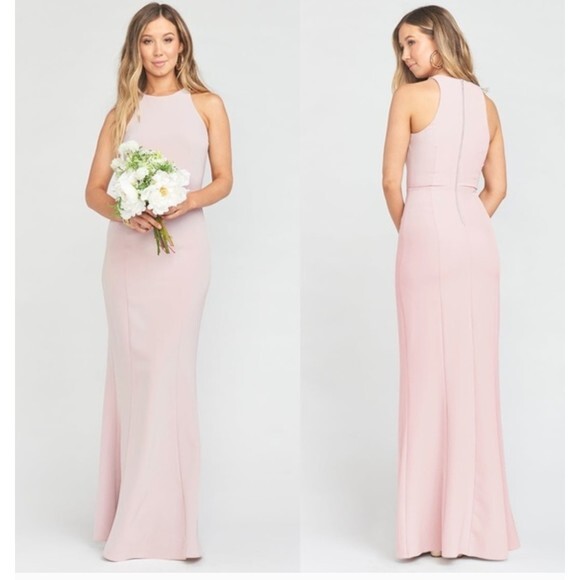 NEW Show Me Your Mumu Chicago High Neck Gown Vintage Rose Stretch Crepe Women XS - Picture 1 of 10